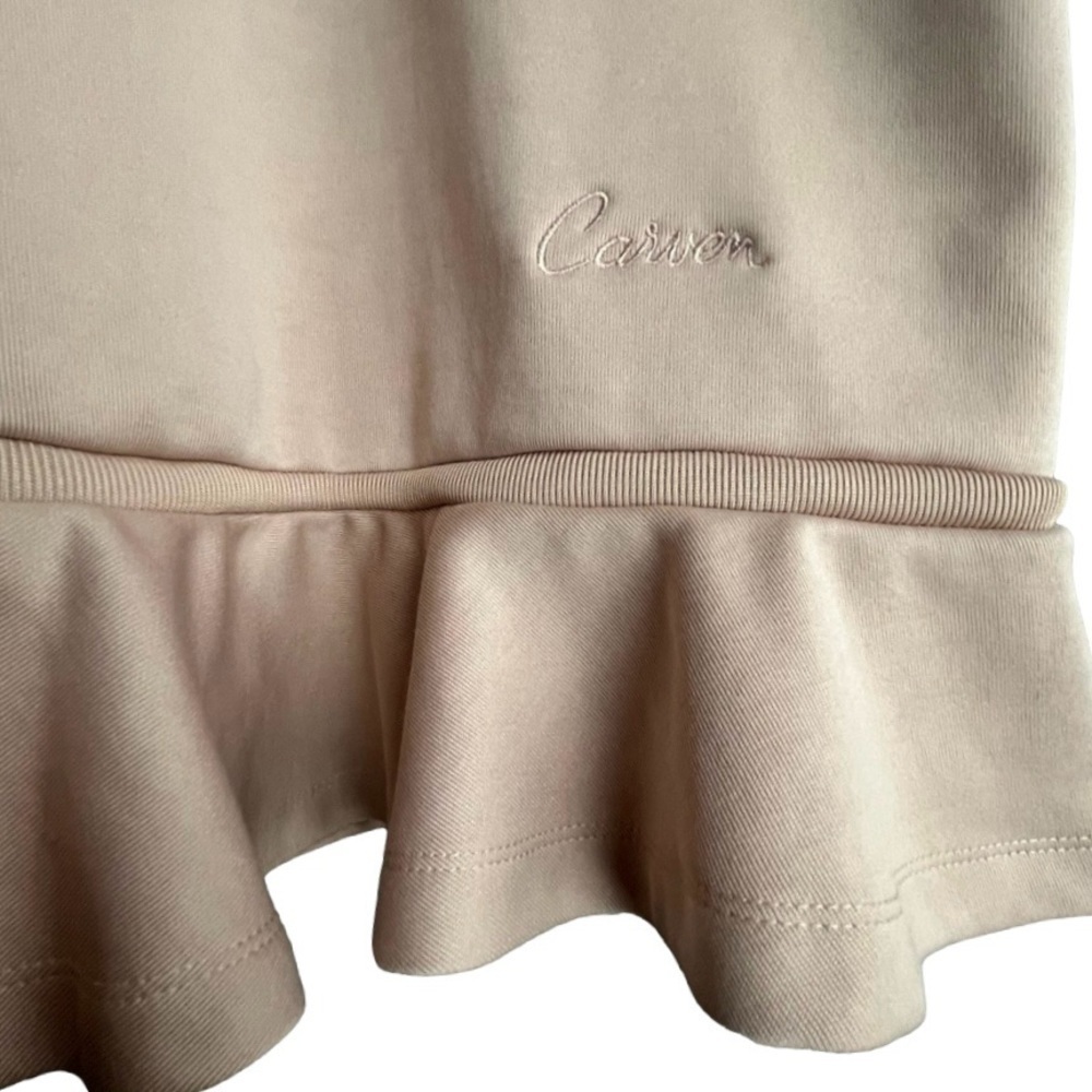 CARVEN Technical Jersey Ruffled Hooded Tunic Dress Size Medium Blush Pink - Picture 5 of 9